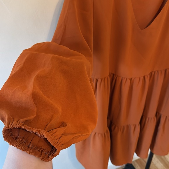 Rust Boho Flowy Dress - Picture 2 of 4